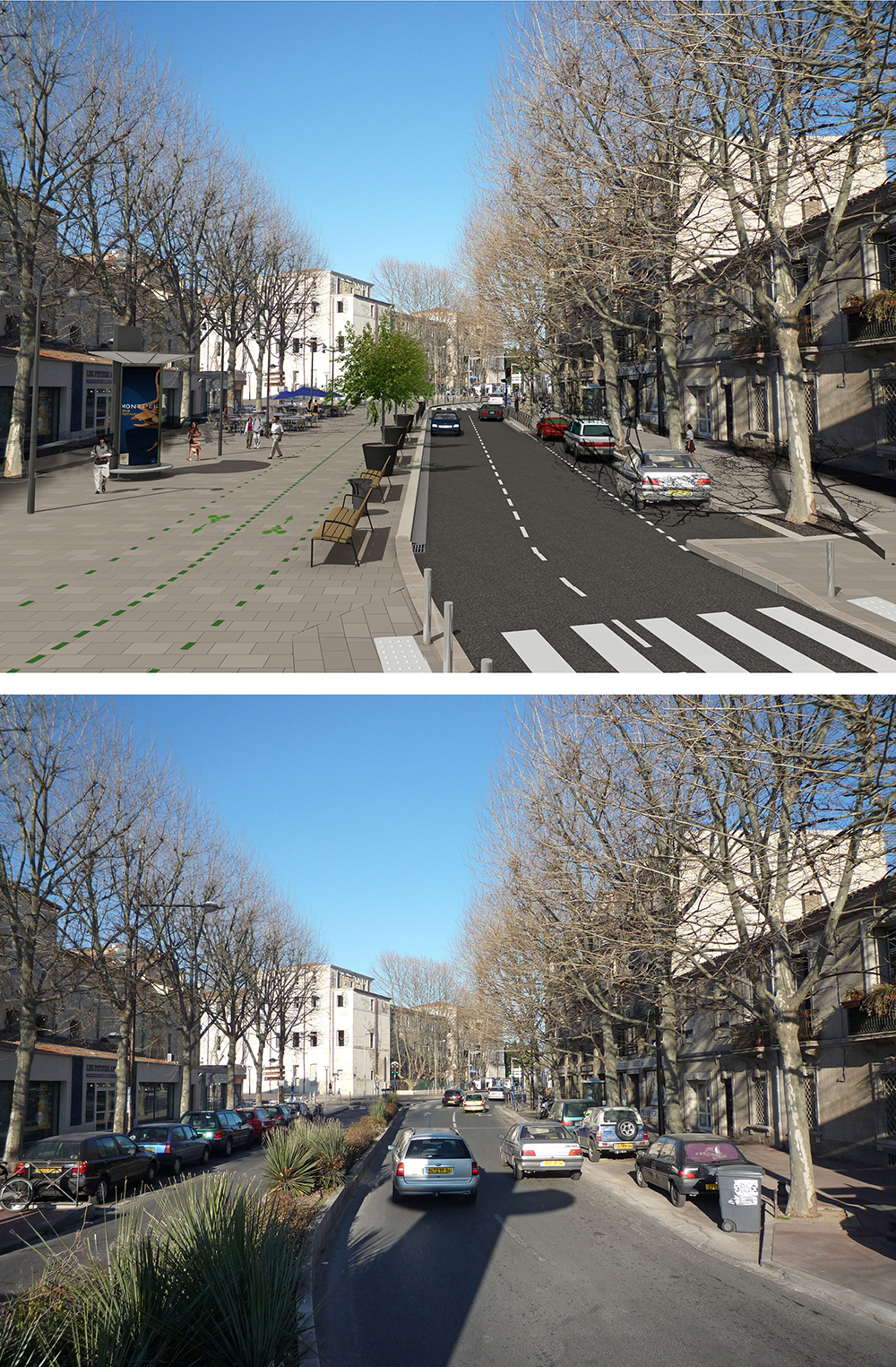 exm architectes / plan de déplacement urbain Montpellier